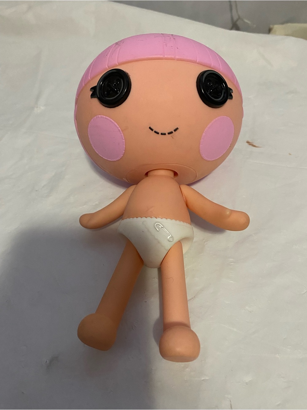 Pink-Head Baby Doll with White Diaper